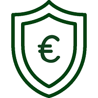 Illustratie van een embleem met euroteken