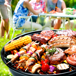 Vereniging barbecue in de zomer