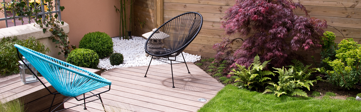 Hippe groene tuin